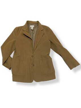 VTG Tribeca Studio Women’s Corduroy Blazer Tan Jacket Cotton Minimalist Sz 6